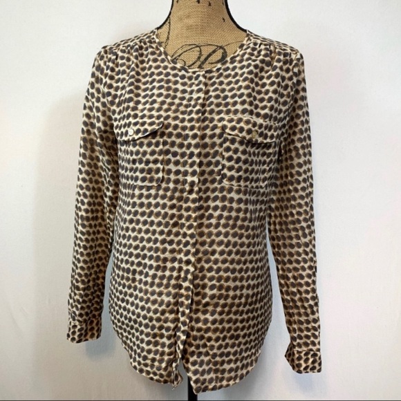 Loft Leopard Print Silk Blend Blouse Size Small - Picture 1 of 6